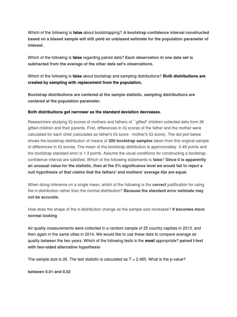Distributions Are Created by Sampling With Replacement From The Population PDF Bootstrapping