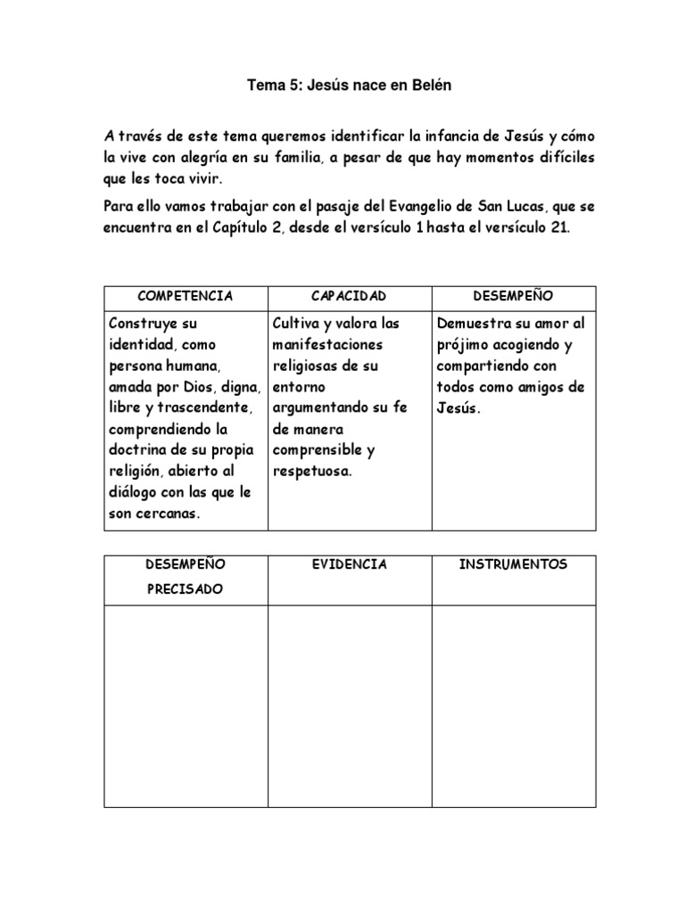 I 03 L05 Tema 05 Jesus Nace en Belen | PDF | María, madre de Jesús | Jesús