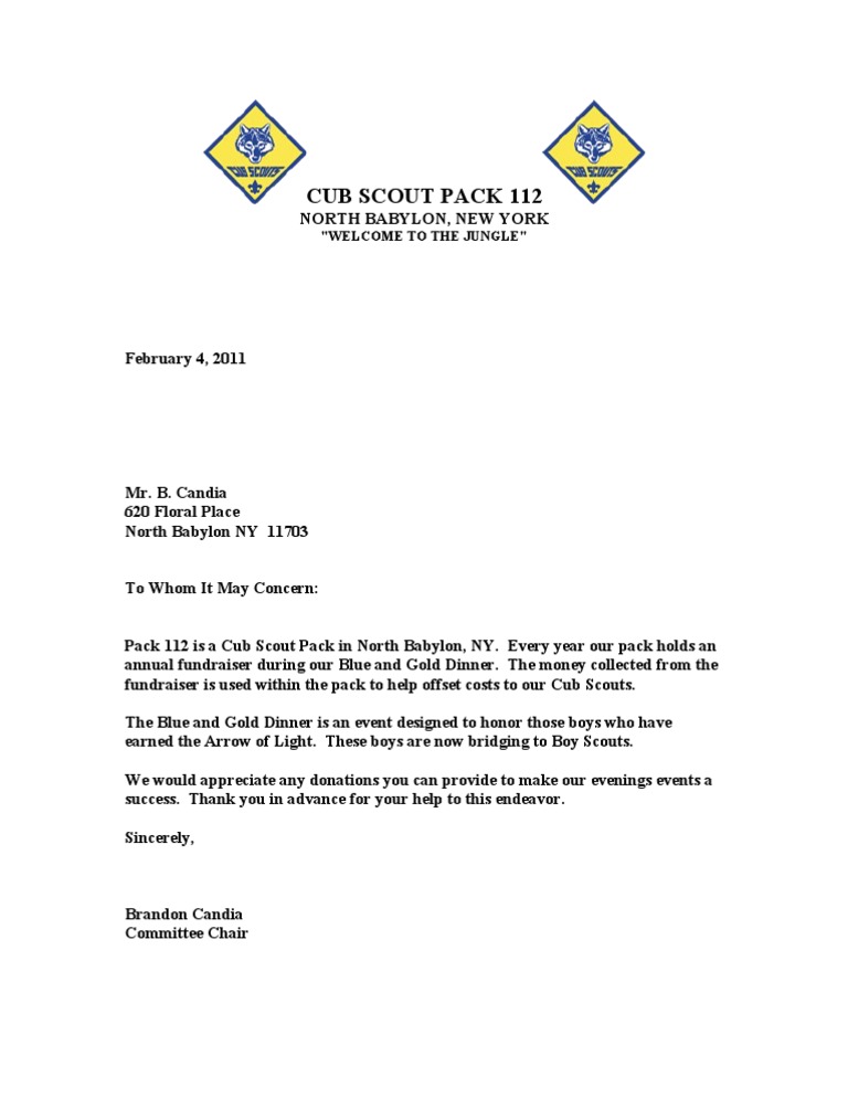 Donation Letter