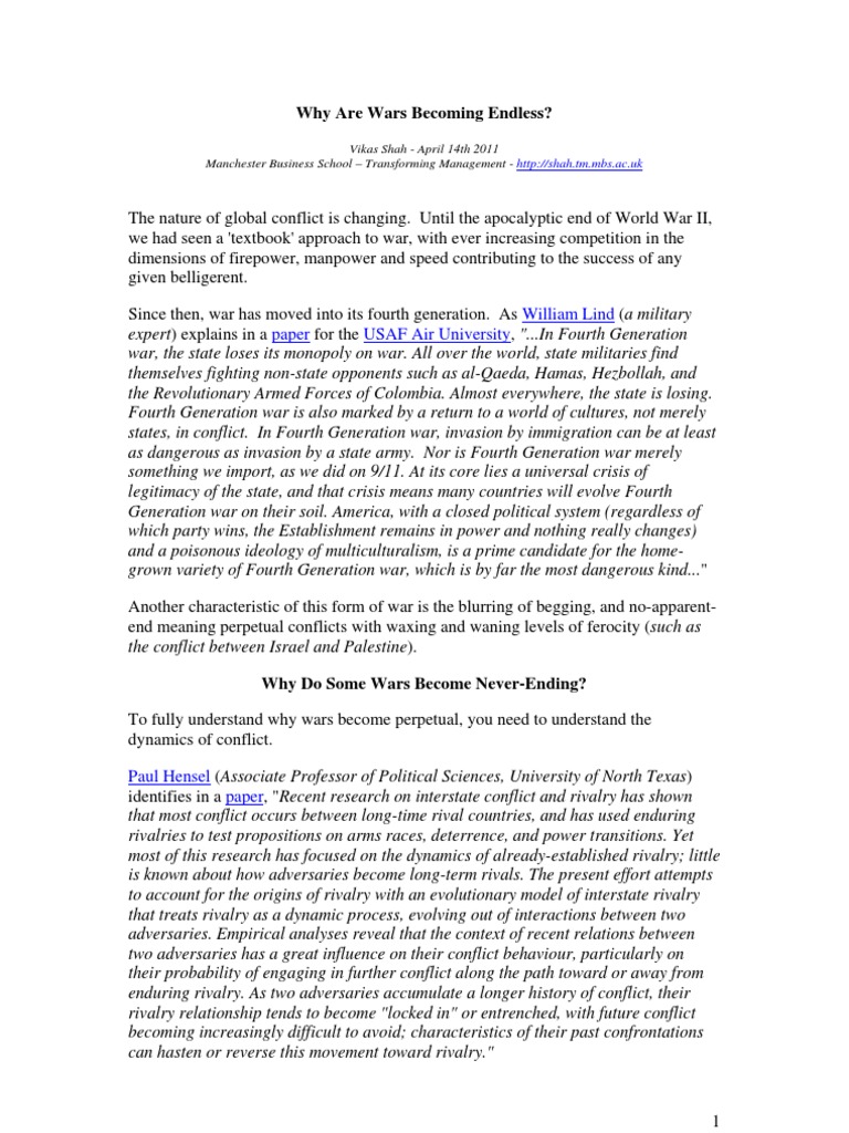 Why Are Wars Endless PDF Metastasis Cancer