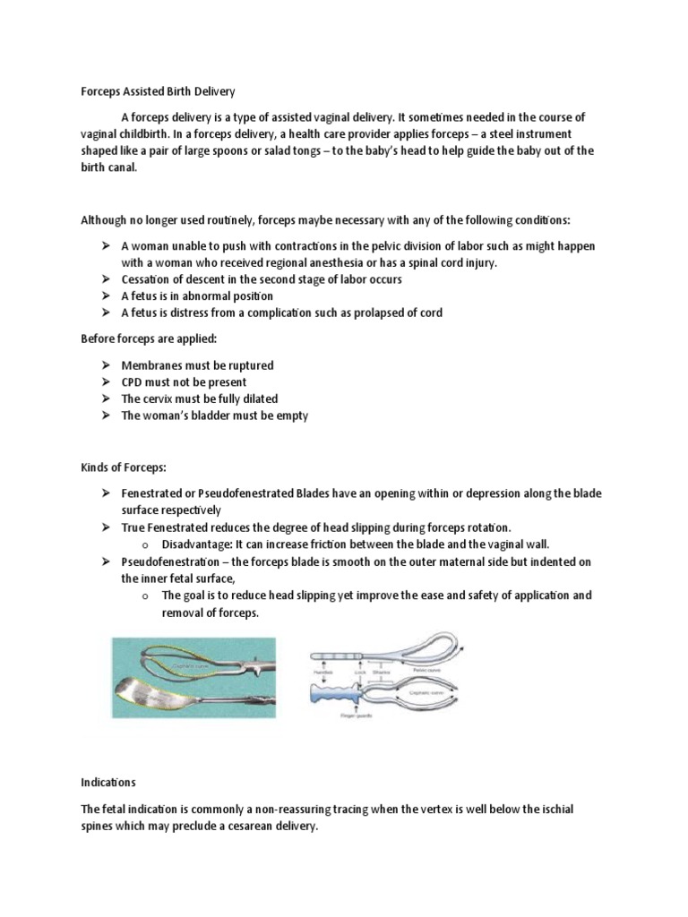Forceps Delivery PDF Childbirth Caesarean Section
