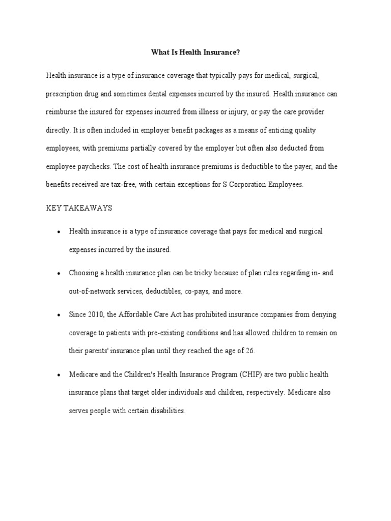 What Is Health Insurance PDF