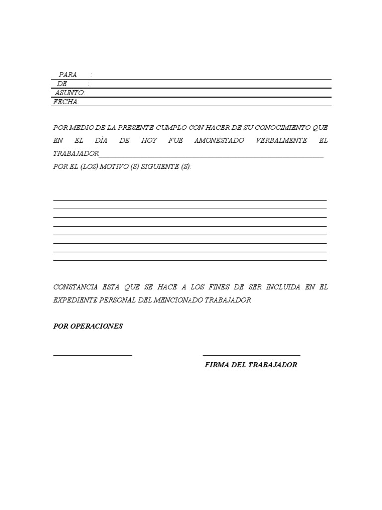Formato amonestacion