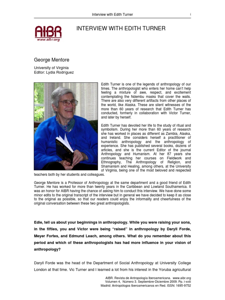 Edith Turner: A Life in Anthropology | PDF | Anthropology | Rituals
