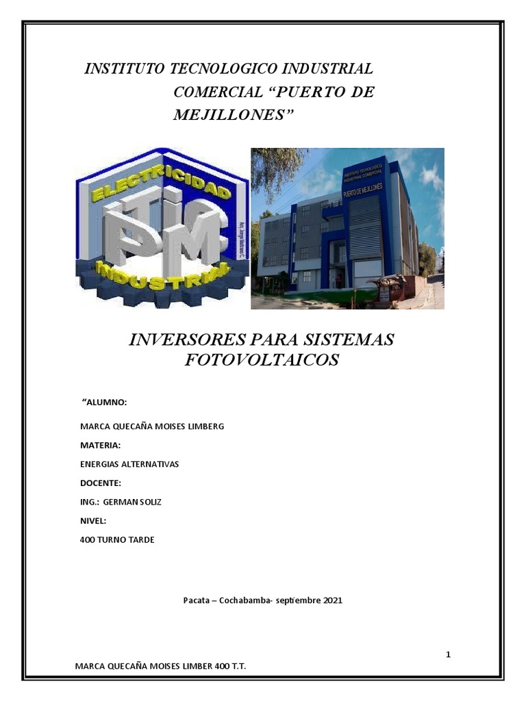 Inversores De Paneles Solares Pdf Energía Solar Fotovoltaica