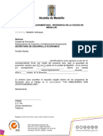 Declaración juramentada residencia Medellín