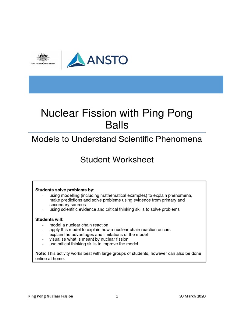 Ping Pong Balls Model V1 FINAL PDF Nuclear Reactor