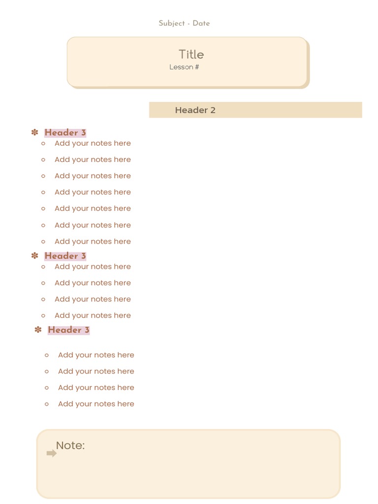 Aesthetic Notes Template for Google Docs | PDF