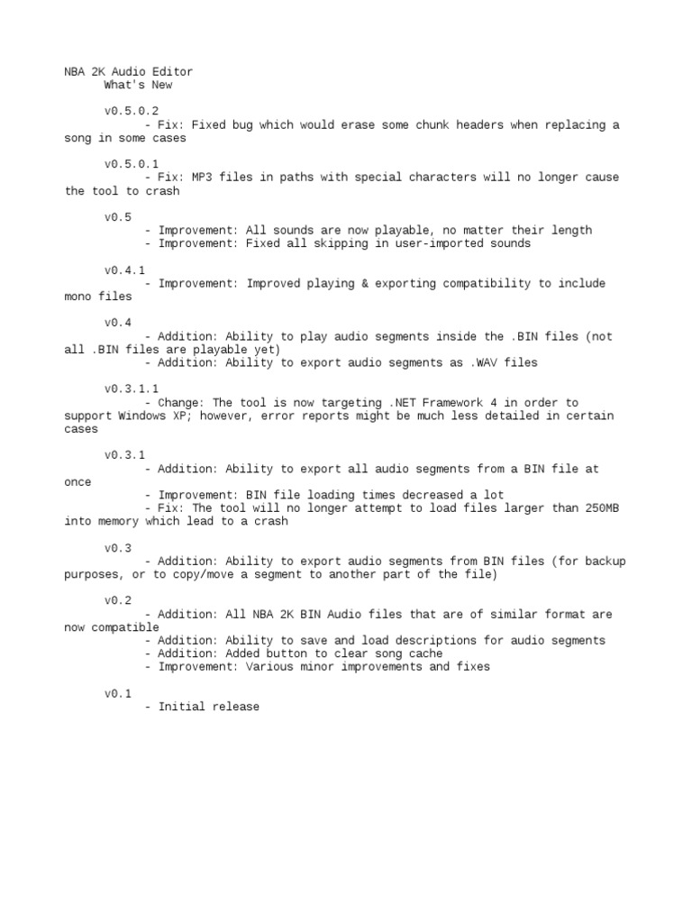 Change Log | PDF