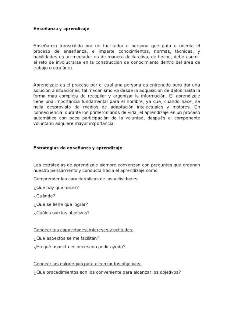 Estrategias y Modelos de Enseñanza Aprendizaje | PDF | Aprendizaje ...