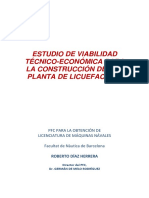 Estudio de Viabilidad Técnico-Económica para La Construcción de Una Planta de Licuefacción