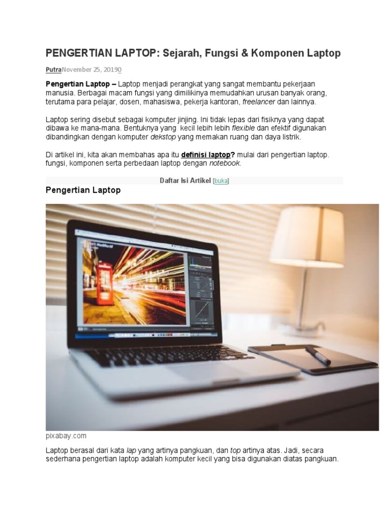 Pengertian dan Fungsi Laptop | PDF | Komputer