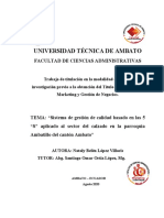 Sistema de Gestion de Calidad Basado en Las 5S Aplicado Al Sectir Del Calzado en La Parroquia Ambatillo Del Canton de Ambato