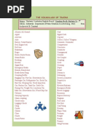 Vocabulary of Trains