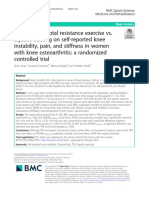 he effect of Total resistance exercise vs. aquatic training on self-reported knee instability, pain, and stiffness in women with knee osteoarthritis