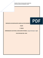 Propuesta de Dosificación Curricular Por Momento de Evaluación para El Ciclo Escolar 2021-2022 Primer Grado