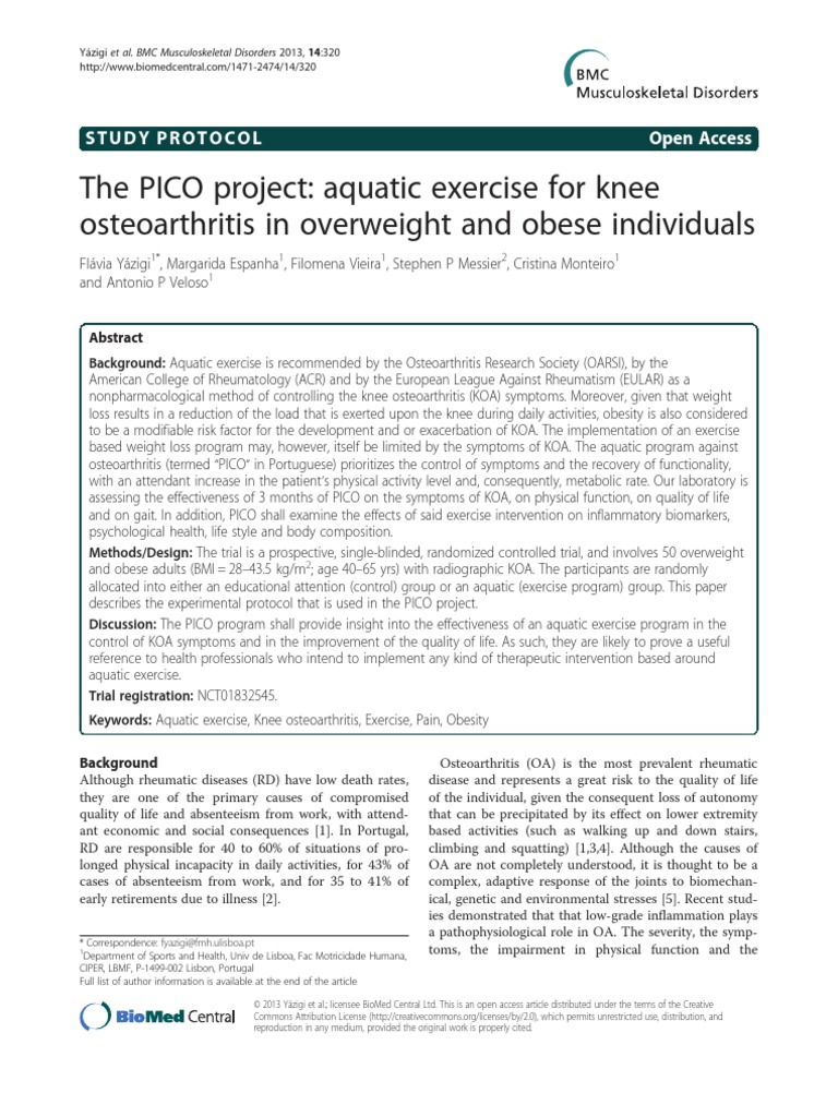 Aquatic Exercise For Knee Osteoarthritis in Overweight and Obese