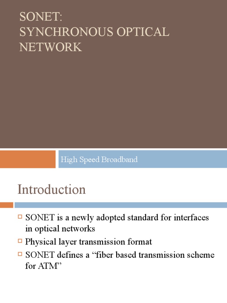 SONET: High-Speed Optical Network Standards | PDF | Computer Science ...
