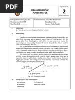 Measurement of Power Factor