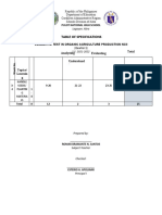 Organic Agriculture Summative Test Specifications