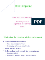 Mobile Computing: Ms.R.Shanthi Prabha Assistant Professor Department of Computer Science Sacwc