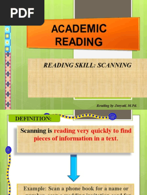 Reading Scanning