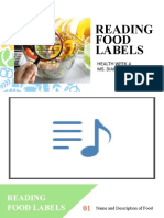 Reading Food Labels: Health Week 4 Ms. Diana