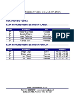 Horarios de Teoria Musical 2011