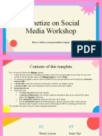 Monetize On Social Media Workshop by Slidesgo