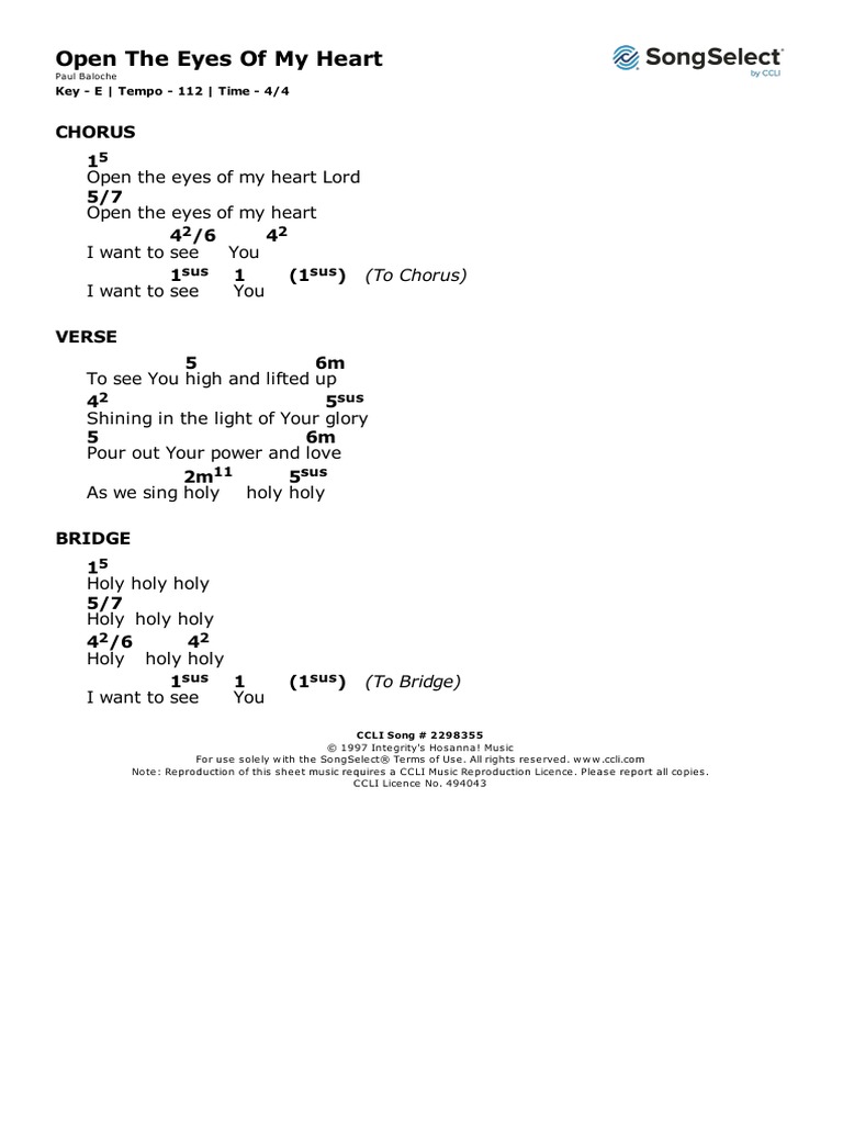 Open The Eyes of My Heart E PDF