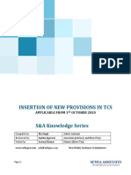 Insertion of New Provisions in Tcs S&A Knowledge Series: Applicable From 1 OCTOBER 2020