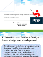 Economic Models of Product Family Design and Development: Prepared By: Jemuel S. Cinso