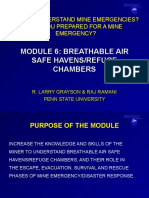 Mine Emergency Survival: Breathable Air Safe Havens and Refuge Chambers