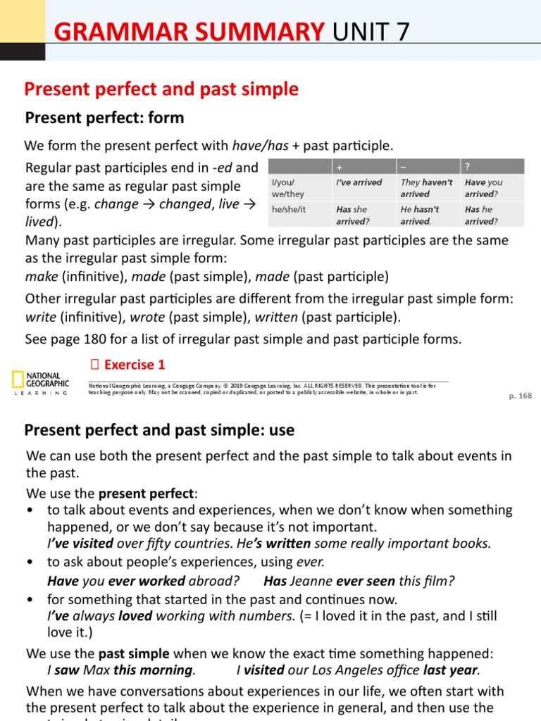 Life 2e BrE Pre-Inter SB U07 Grammar Summary | PDF | Language Mechanics ...