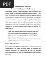 Performance On Our Pulse! Framework To Management Performance