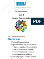 Unit 4 Number Representation: College of Computer and Information Sciences Department of Computer Science