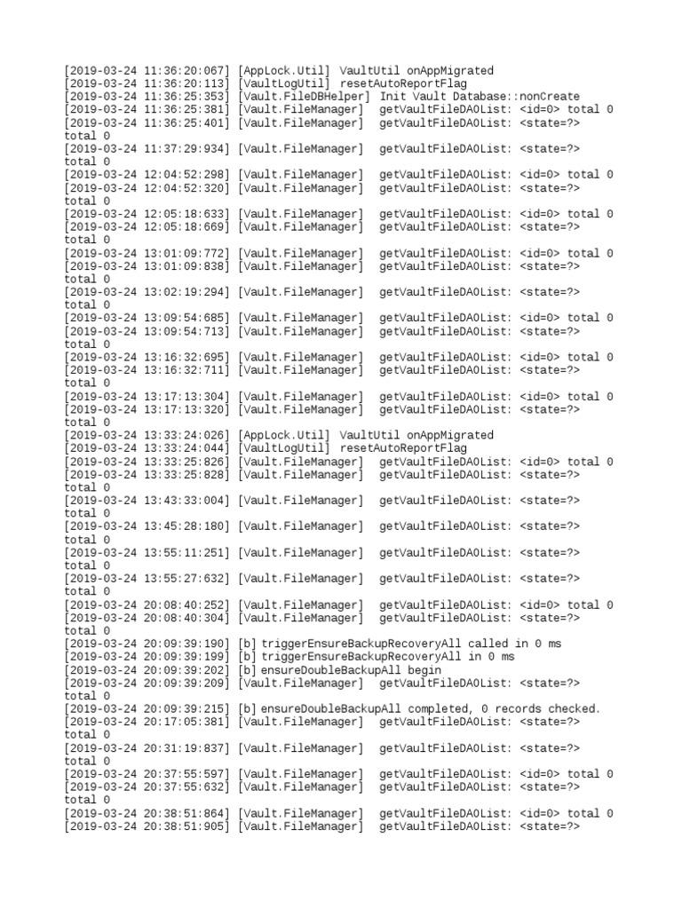 Vault Log Analysis and Status Report | PDF