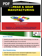 MP II - Lecture 3 - Thread and Gear Manufacturing