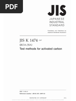 JIS K1474 - Activated Carbon Test Methods | PDF | Software