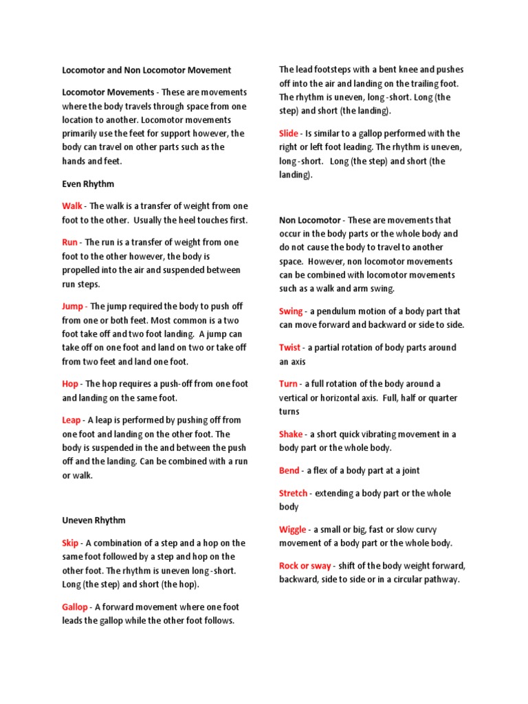 Understanding Locomotor vs Non-Locomotor | PDF | Animal Locomotion | Foot
