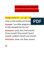Daily Dawn Newspaper English Vocabulary with Urdu Meaning: Plunge (verb) اناج بود ،کیبڈ ،انرگ