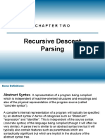 Recursive Descent Parsing: Chapter Two