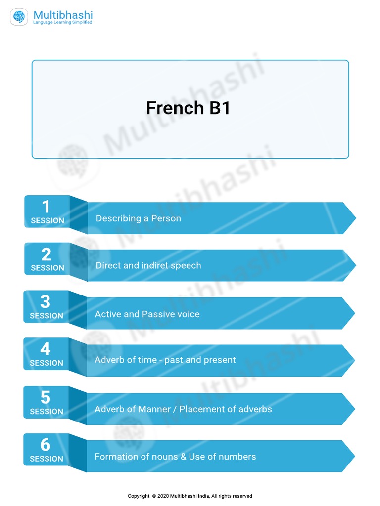 French B1: Describing A Person | Download Free PDF | Grammatical Tense ...