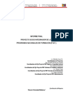 Manual para La Elaboración Del Informe Final Proyecto Socio Integrador de Los Programas Nacionales de Formación (P.N.F.)