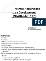 Maharashtra Housing and Area Development (MHADA) Act, 1976: Presented by