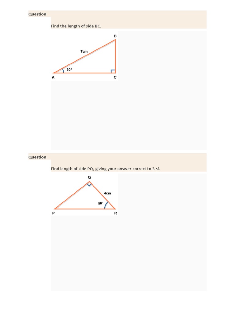 Geometry Problems: Side Lengths & Angles | PDF