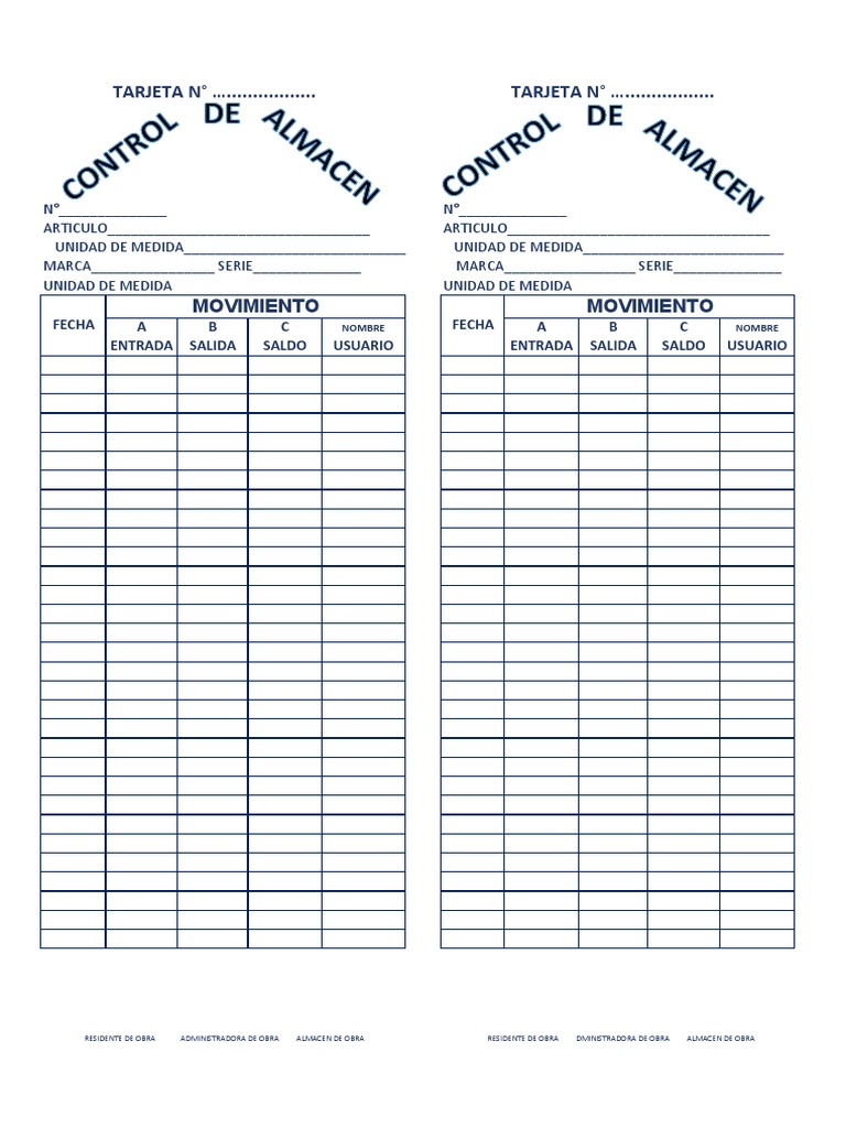 Tarjetas de Control Visible PDF | PDF
