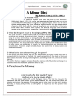 A Minor Bird Worksheet