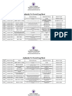 Authority To Travel Log Sheet 2021