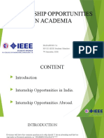 Internship Opportunities in Academia Ieee Rvce Final Version